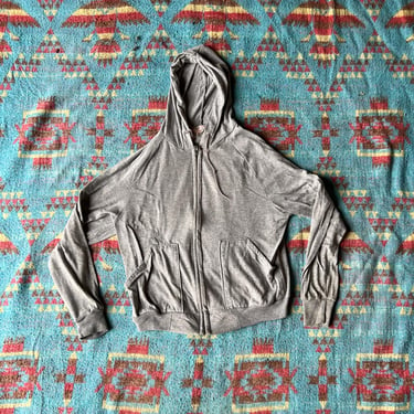 Vintage 80s Walls Blizzard-Pruf Gray Athletic Zip Up Hooded Sweatshirt 