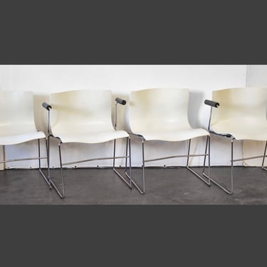 Set of 4 Post Modern 1985 Knoll Handkerchief Stacking Chairs by Massimo 