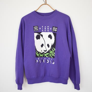 Vintage 1990s San Diego Zoo Giant Panda Sweatshirt | XL | 90s Purple Novelty Sweatshirt 