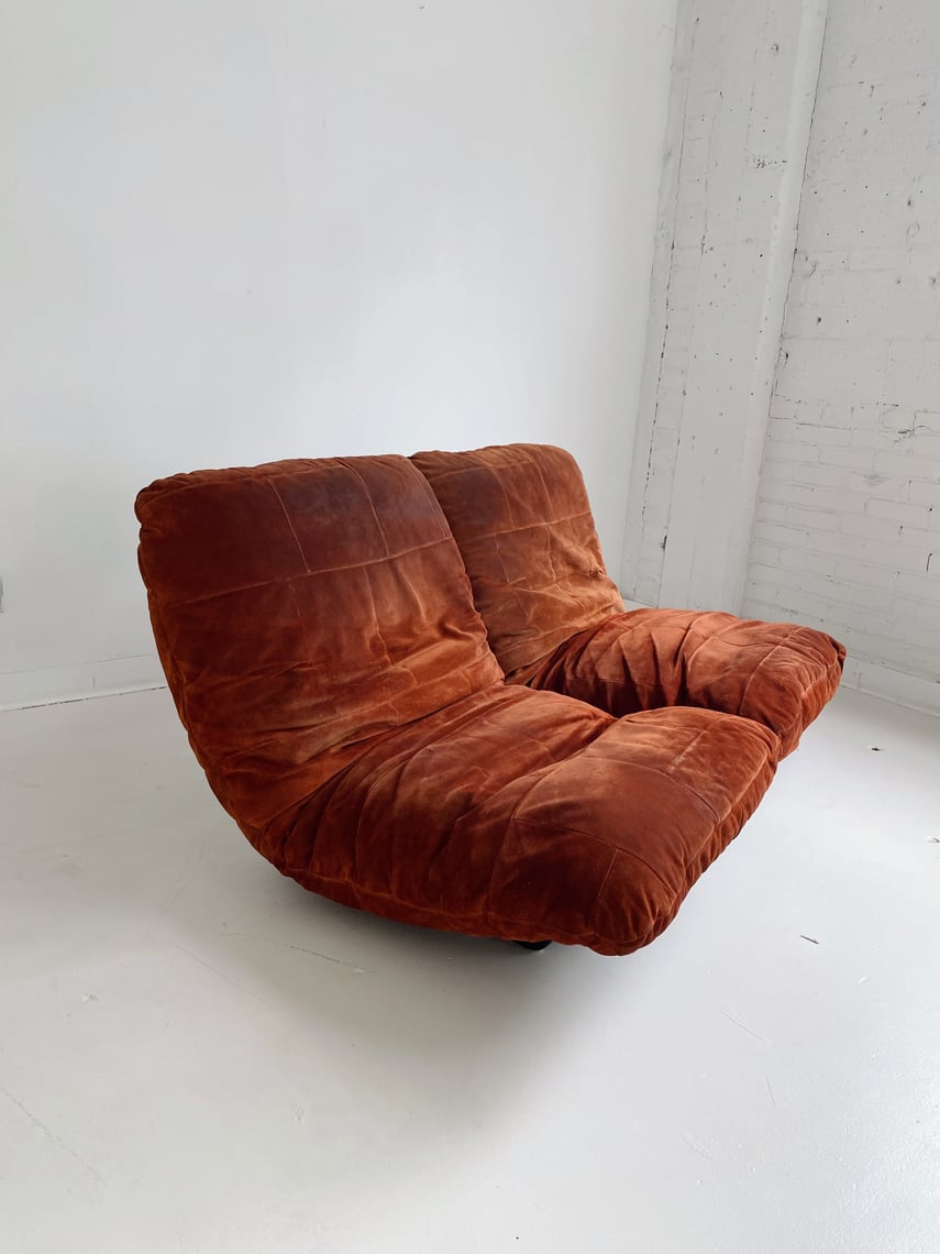 Dark Brown Leather Togo Set by Ligne Roset, 1980s France