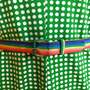 Cute Vintage 70s Rainbow Stripe Belt 