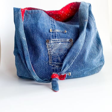Handmade Recycled Jeans Tote Bag