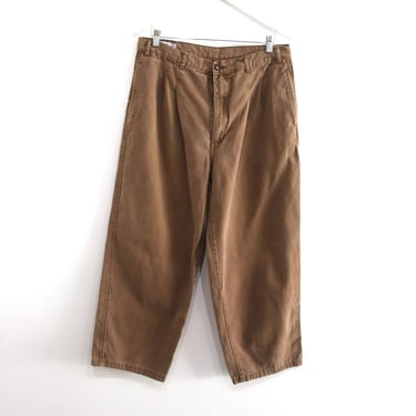 vintage 1990s y2k WIDE leg DENIM brown jeans men's BAGGY pants 33x26 