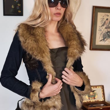 Vintage GUCCI by Frida Giannini Denim + Faux Fur | Backroom