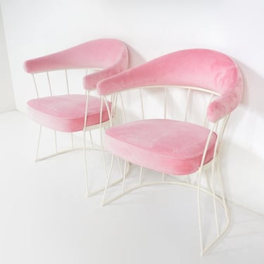 Pink Velvet Armchair 