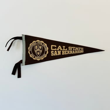 Vintage Cal State San Bernardino College Medium Size Pennant by Chicago Pennant Company Chipenco 