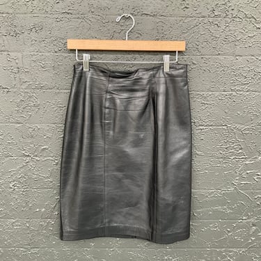 1980s Genuine Leather Skirt