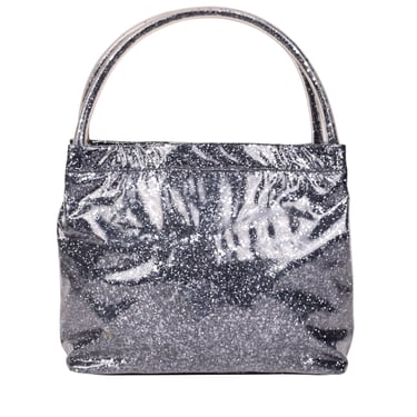 MIU MIU Vintage AW 1998 Encased Gunmetal Glitter Vinyl Handbag