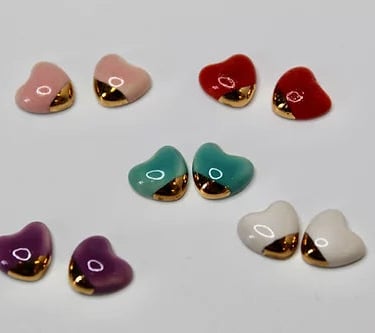 Conversation Hearts Studs Gold