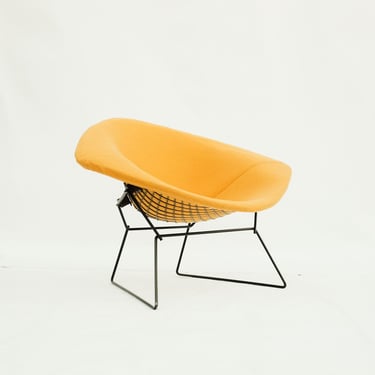 SHIPPING Mid Century Bertoia Large Diamond Chair for Knoll International / Original Yellow Knoll Prestini Fabric 