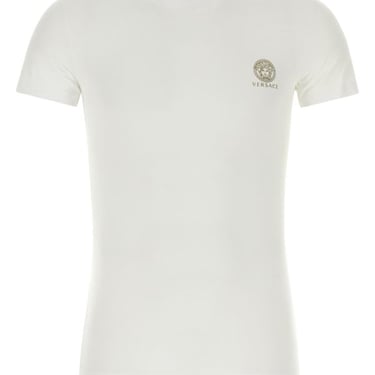 Versace Man White Cotton Stretch T-Shirt