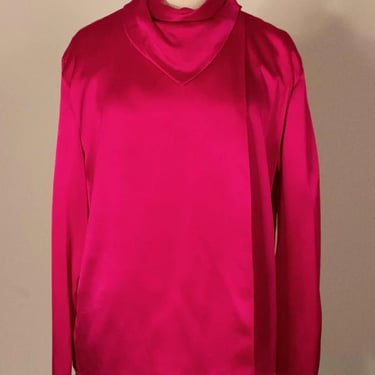 Revillon fuschia silk caplet blouse 