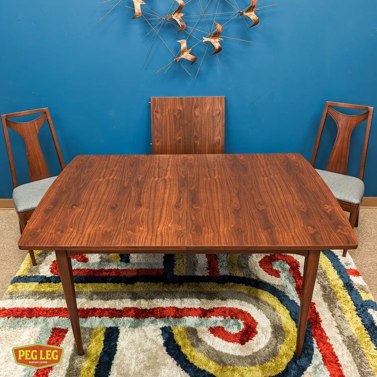 Mid-Century Modern walnut dining table with leaf from the Declaration collection  for Drexel