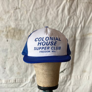 Vintage Freedom Wisconsin Colonial House Supper Club Snapback Mesh Hat 