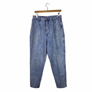 Vintage Bill Blass Pleated Jeans, Size 14 Purple Indigo Jeans 