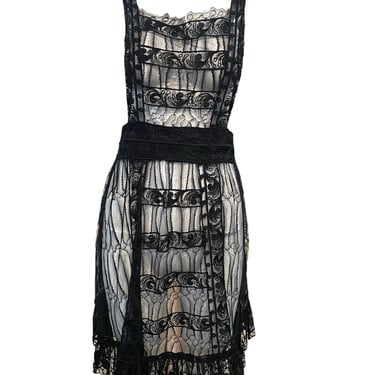 Karl Lagerfeld for Chloe Black Lace Apron Pinafore Mini Dress