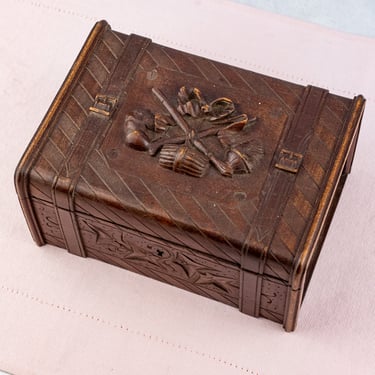 Antique French Carved Wooden Box