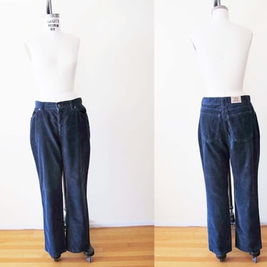 Vintage 70s Levis Corduroy Pants 31 - 1973 Womens Straight Leg Navy Blue Fine Wale Cord Trouser Pants Scoville Zipper 