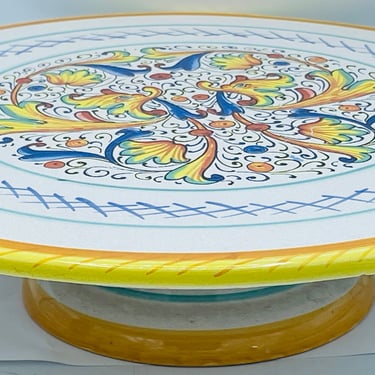 Meridiana Italy Raffaellesco Round Cake/Serving Platter Pedestal Plate 11 3/4”- Chip Free 