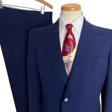 Vintage 1940s/1950s CUSTOM TAILORED Wool Gabardine 2pc Suit ~ 38 to 40 R ~ jacket / pants ~ Art Deco / Post WWII ~ Bespoke 
