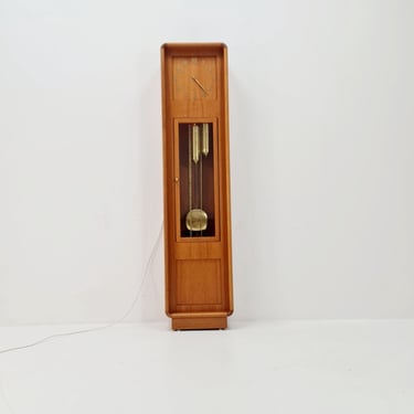 Mid century Modern Danish stand clock teak By Westminster clocks Copenhagen 1960 