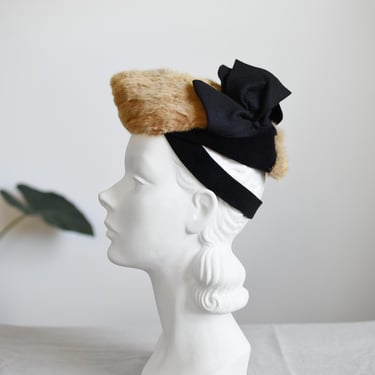 1940s Fur Tilt Hat 