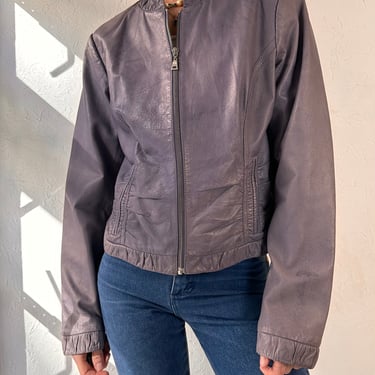 Y2k 'Danier' Purple Leather Jacket / Medium 