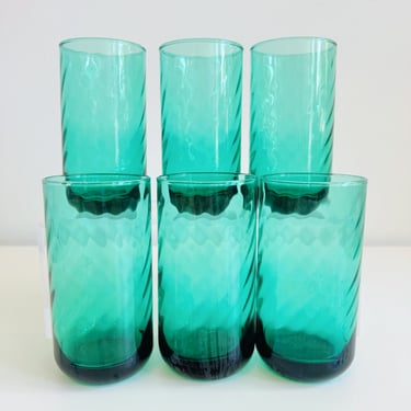 Set of 6 Green Glasses