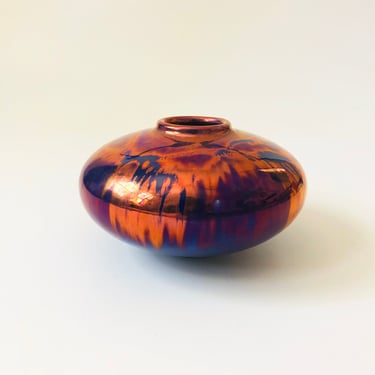 Copper and Purple Art Pottery Vase 