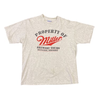 (XL) Vintage Grey Miller Brewery Tours T-Shirt 030722 JF