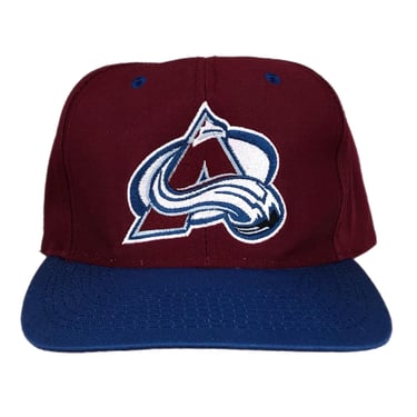 Vintage 90s Logo 7 Colorado Avalanche Hockey Plain Logo Embroidered NHL SnapBack Hat Cap 