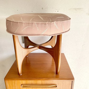 Mid Century Danish Modern G Plan Fresco Teak Stool / Ottoman MCM Vintage