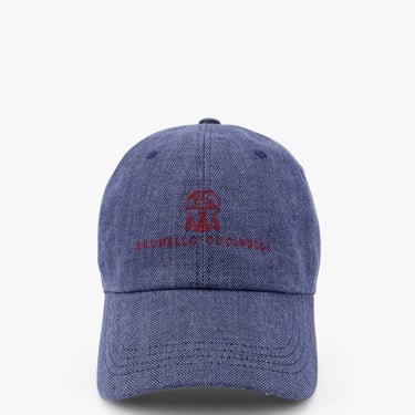 Brunello Cucinelli Men Linen Hat With Frontal Logo