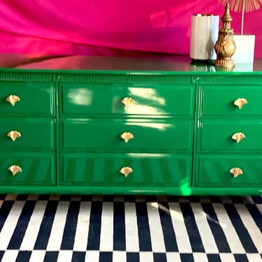 Lacquered Green Dresser - Quick Ship 