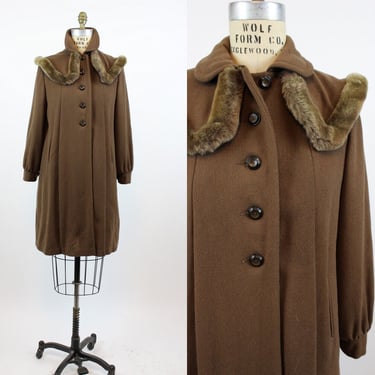 1940s cape collar coat small fur collar coat small | new fall 