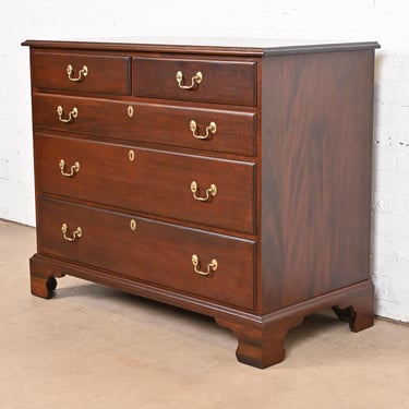 Henkel Harris Georgian Mahogany Five-Drawer Dresser, Newly Refinished