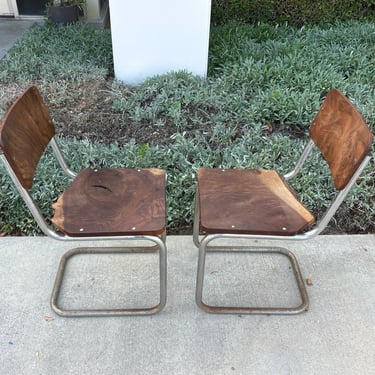 Live edge cantilever chairs