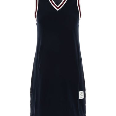 Thom Browne Woman Midnight Blue Piquet Dress