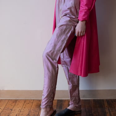 Iridescent Pink Silk Pants | Romeo Gigl 
