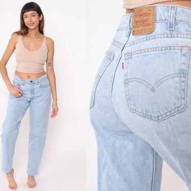 Levis 550 Jeans 90s Relaxed Fit Levi Jeans Tapered Leg Light Wash Blue Denim Pants Retro Levi Strauss High Waisted Vintage 1990s Medium 