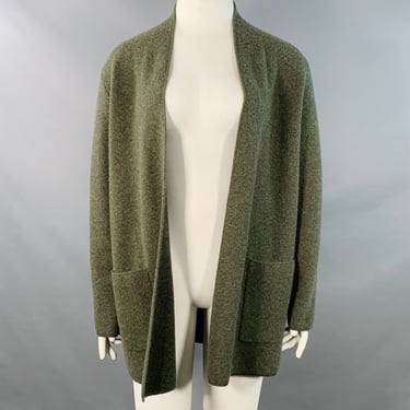 KINROSS Size XL Green Olive Cashmere Shawl Collar Open Front Cardigan