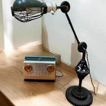 Vintage Green Industrial Desk Lamp