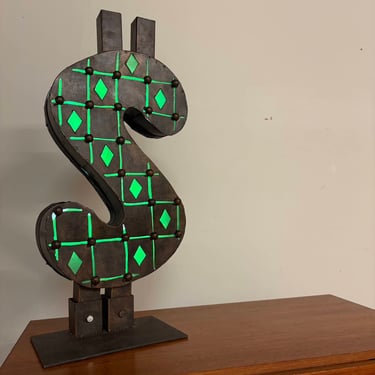 Vintage Industrial Dollar Sign Lamp