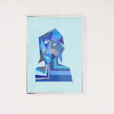 Blue God" Painting, 1990s 