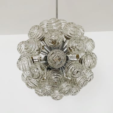 Amazing Mid-Century Modern Bubble Glass Chandelier by Doria | 1960s 