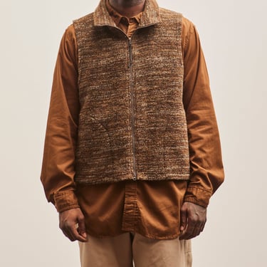 Engineered Garments High Mock Knit Vest, Brown Melange
