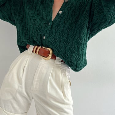 Vintage Forest Patterned Knit Cardigan