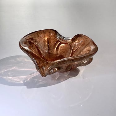 Murano handblown bullicante heart-shaped bowl 