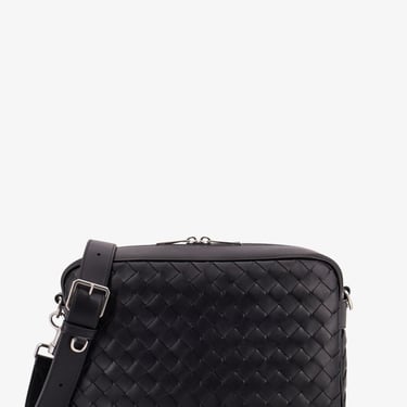 Bottega Veneta Men Leather Shoulder Bag With Intrecciato Motif