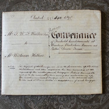 Antique Rare American/British Small Indenture of Conveyance of Hereditaments Deed Red Blue Wax Pendant Seal Dated Sep. 29th, 1898 